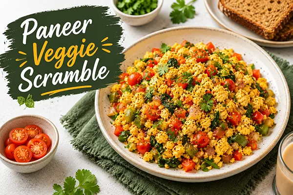 Paneer veggie scramble
