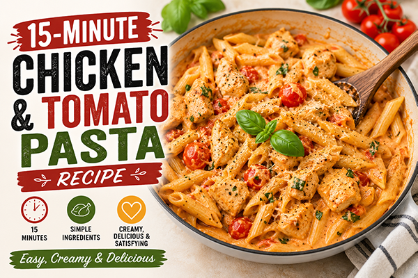 15-Minute Chicken and Tomato Pasta Recipe